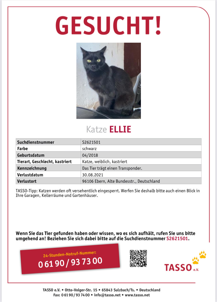 Vermisst in 96106 Ebern OT Fischbach